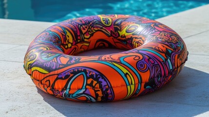 Colorful Swim Ring for Poolside Fun and Relaxation