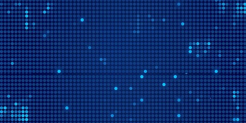 Abstract blue background with glowing dots.