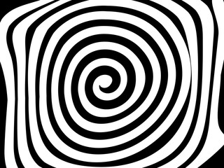 Black and white abstract ellipse background. Hypnosis pattern.