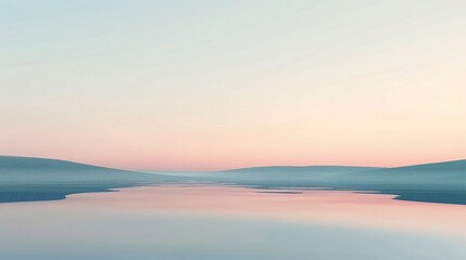 Obraz premium A serene minimalist digital image of a geometric moon casting soft