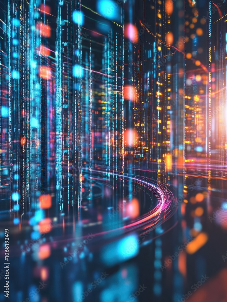 Poster working data analytics and data management systems and metrics connected to corporate strategy datab