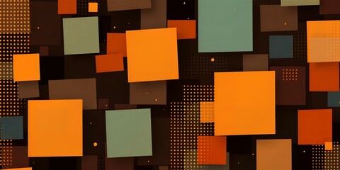 Abstract background with orange and brown squares.