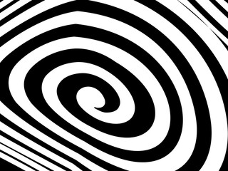 Black and white abstract ellipse background. Hypnosis pattern.