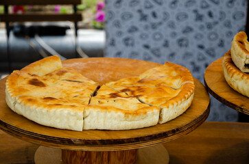 Delicious and juicy pies with filling