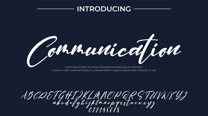 Communication Font Stylish brush painted an uppercase vector letters, alphabet, typeface
