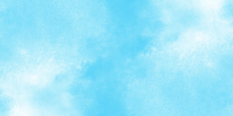 Grunge tint light blue watercolor abstract background, Aquarelle paint paper textured, blue sky with clouds, Sky Nature Landscape Background, sky background with white fluffy clouds.	