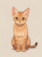 Fototapeta premium cartoon style, close-up of Ocicat (cat), isolated on a white background