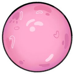 pink bubble, circle