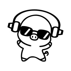 cute pigs with sunglasses