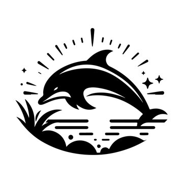 recommend clip art: Dolphin silhouette vector icon. Orca silhouette illustration on a white background 