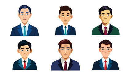 Fototapeta premium vector illustration of a businessman charachter on a white background. businessman cartoon profile avatar illustration 