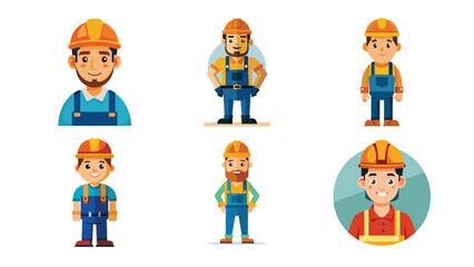 vector illustration of a enginer charachter on a white background. enginer cartoon profile avatar illustration 