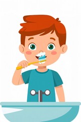 Adorable child practicing good oral hygiene, encouraging healthy habits for kids
