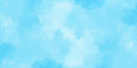 Grunge tint light blue watercolor abstract background, Aquarelle paint paper textured, blue sky with clouds, Sky Nature Landscape Background, sky background with white fluffy clouds.	