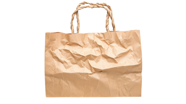 Explore the versatile uses of crumpled paper bags for sustainable shopping