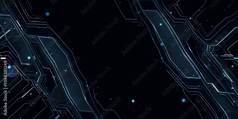Poster abstract digital background with glowing lines.