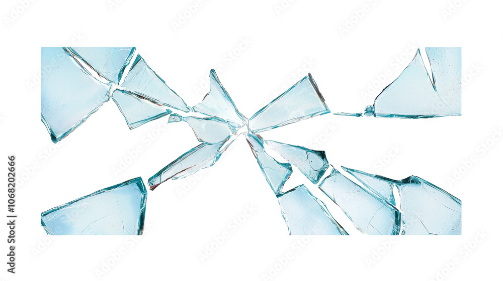 Poster shattered glass creates intriguing patterns that challenge our perception of fragility
