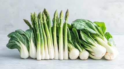 Fresh Green Asparagus and Bok Choy