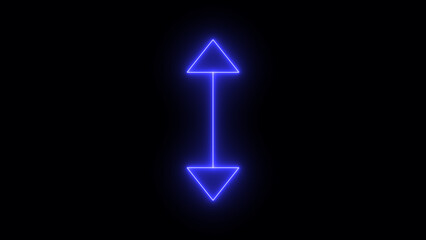 Two-Sided Up and Down Indication Neo Arrow Icon: Modern Double-Directional Arrow Design for Navigation and Interface Elements