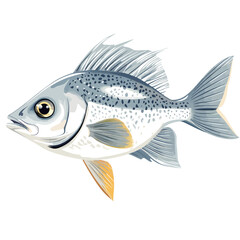 Illustration of a fish on a white background. Vector illustration.