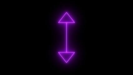 Two-Sided Up and Down Indication Neo Arrow Icon: Modern Double-Directional Arrow Design for Navigation and Interface Elements