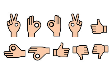 Versatile Vector Icon Collection of Premium Hand Gestures for Creative Projects, Intricate Hand Gesture Icons, Stylish Hand Gesture Vectors, Premium Hand Gesture Icons