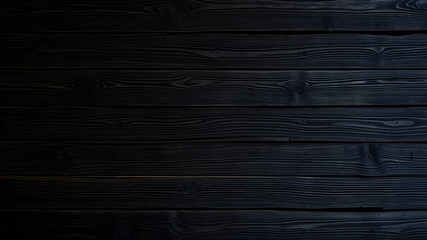 Obraz premium Dark wood texture. Scratched black planks of wood wall 