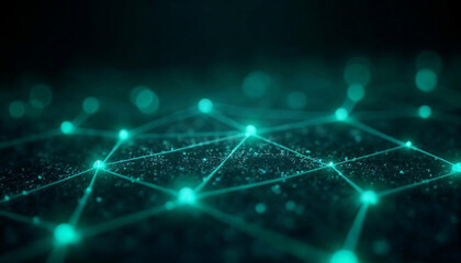 Obraz premium A striking 3d illustration depicting a complex network of intersecting turquoise and electric blue lines on a dark background