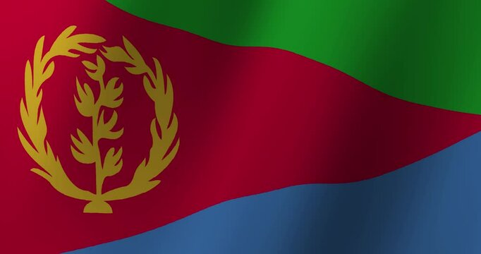 Eritrea National Flag, Vibrant and Waving