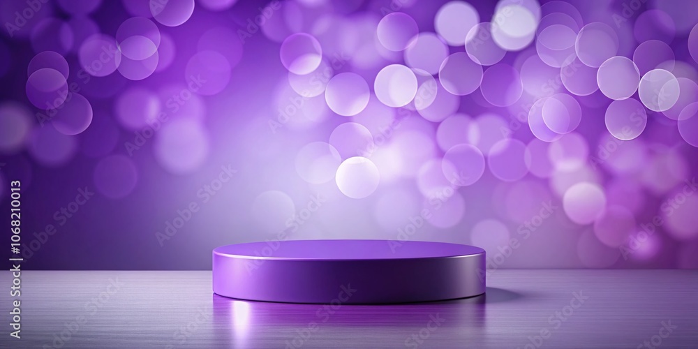 Aufkleber Abstract Purple Product Podium with Bokeh Effect in a Minimalistic Studio Setting for Marketing and Presentation Purposes