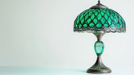 Green Tiffany-Style Table Lamp