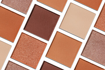 Cosmetics texture pattern, makeup palette vivid neutral color eye shadow, square eye powder...