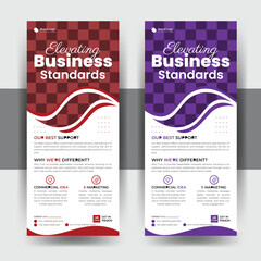 Business professional roll up banner or display standee for presentation purpose and unique business roll up banner template, stand banner, business promotion standee template, X-banner template 