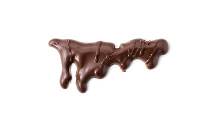 Artistically Drizzled Dark Chocolate Syrup on a Bright White Background