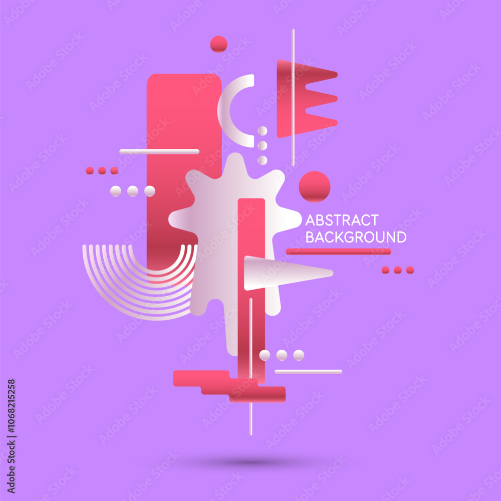 Poster modern geometric composition of various shapes. illustration for design. abstract background in the 