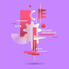 Obraz premium Modern geometric composition of various shapes. Illustration for design. Abstract background in the trend chart. A stylish template for further creativity.