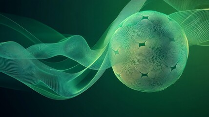 green background abstract lines football