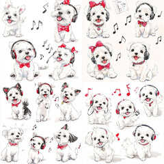 group of dog puppies