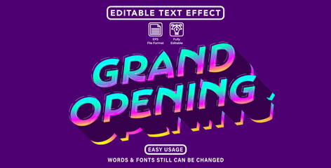 Fototapeta premium Editable graphic text effect grand opening style