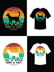 A Black T Shirt With A Quote From Love Is Better With A Cat