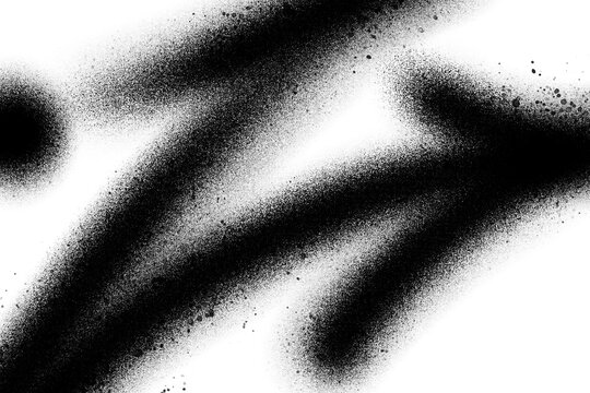 Abstract black spray paint graffiti texture in the white background