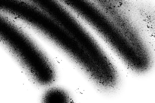 Abstract black spray paint graffiti texture in the white background