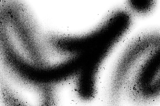 Abstract black spray paint graffiti texture in the white background