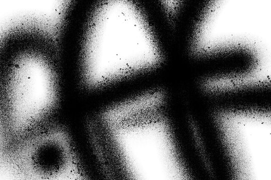 Abstract black spray paint graffiti texture in the white background