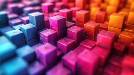 Colorful Geometric Cube Composition in 3D Rendered Abstract Design