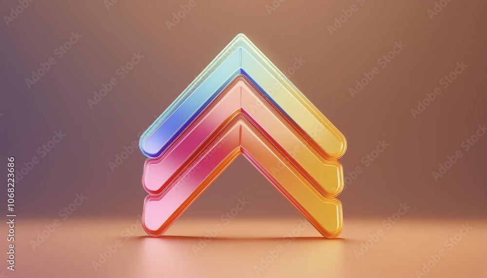 Aufkleber three overlapping triangular shapes with gradient colors create a modern, abstract design against a 