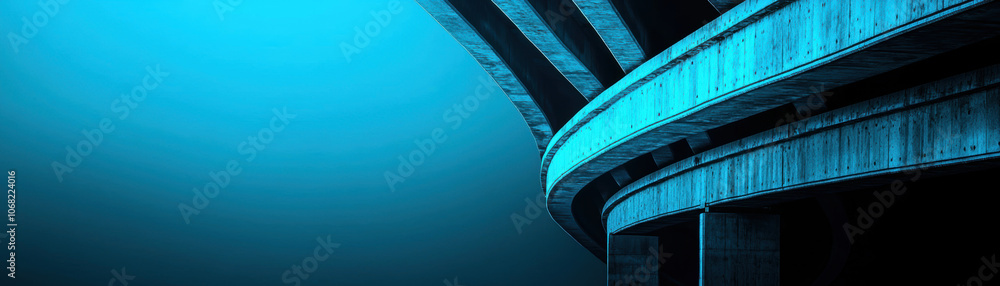 Aufkleber a futuristic abstract image featuring curved lines and a blue gradient background, evoking a sense o