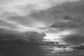 Beautiful dark dramatic sky with stormy clouds before the rain, Sky full of dark clouds before the rain, storm before the change of bad weather, autumn rain
