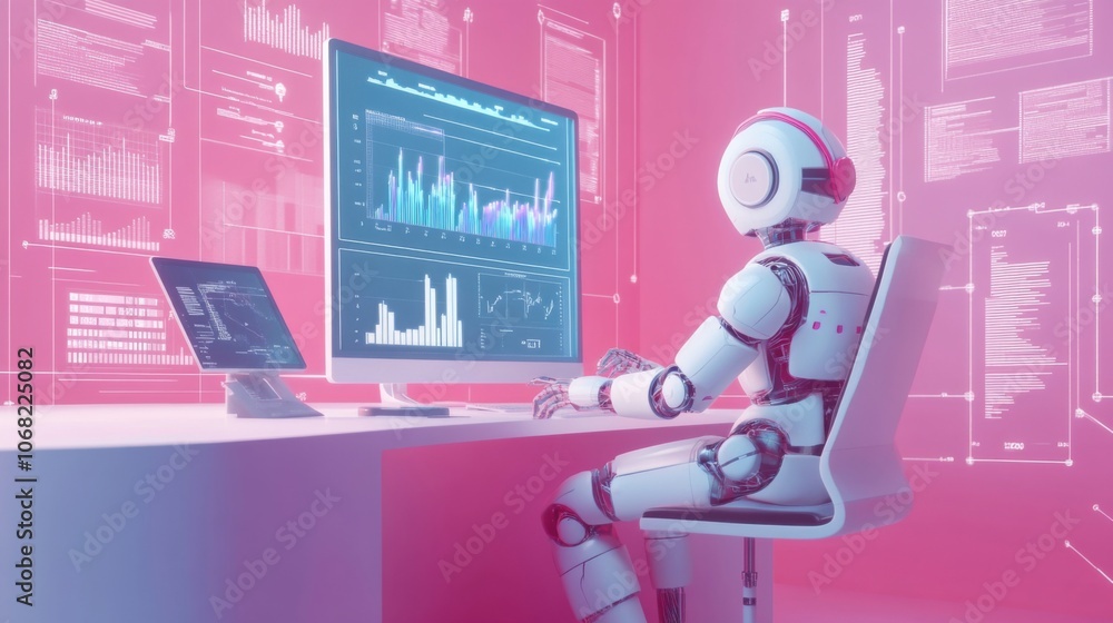 Aufkleber business automation concept graphs analysis high-tech digital monitoring consumption trends