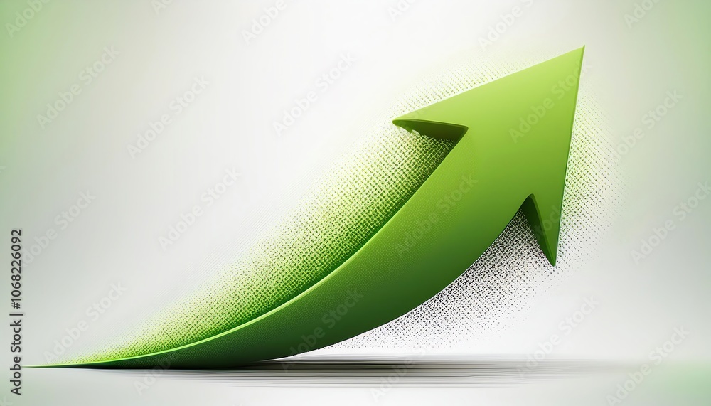 Poster a dynamic green arrow symbolizes growth and progress against a subtle gradient background.